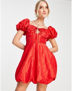 Красное платье мини из тафты с пышной юбкой Miss selfridge