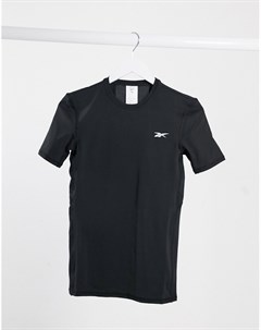 Черная футболка с компрессионными вставками workout ready Reebok