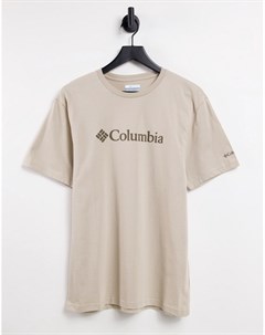 Бежевая базовая футболка с логотипом CSC Columbia