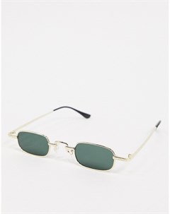 Золотистые квадратные солнцезащитные очки Svnx