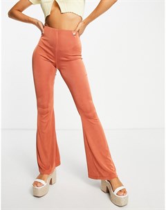 Облегающие расклешенные брюки рыжего цвета Miss selfridge