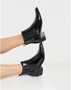 Черные блестящие ботинки челси Glamorous
