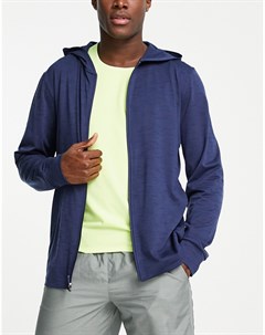 Темно синяя флисовая куртка на молнии Nike Yoga Dri FIT Nike training