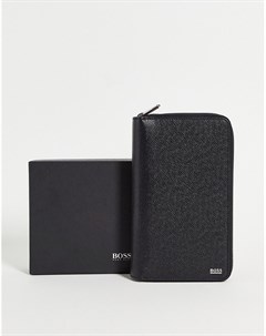 Черный кожаный бумажник с фирменной отделкой BOSS Boss by hugo boss