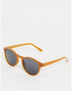 Темно оранжевые круглые солнцезащитные очки в стиле унисекс Marvin A.kjaerbede