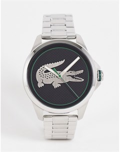 Серебристые часы браслет в стиле унисекс с логотипом Lacoste