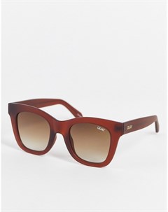 Квадратные солнцезащитные очки унисекс в матовой коричневой оправе с дымчатыми линзами Quay After Ho Quay australia