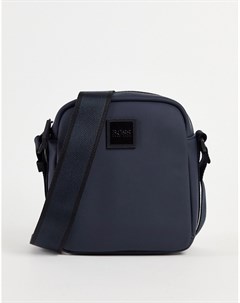 Кожаная сумка через плечо темно синего цвета BOSS Boss by hugo boss