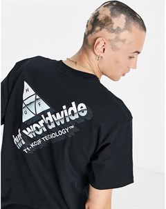 Черная футболка с принтом на спине Peak Tech Huf