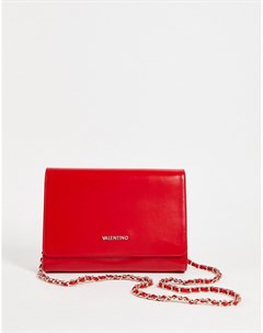Темно красная сумка через плечо среднего размера с ремешком цепочкой Alexander Valentino bags