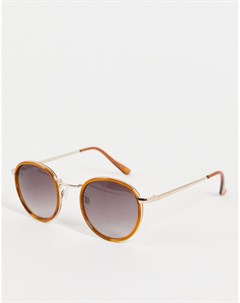 Женские круглые солнцезащитные очки в коричневой оправе Jeepers peepers