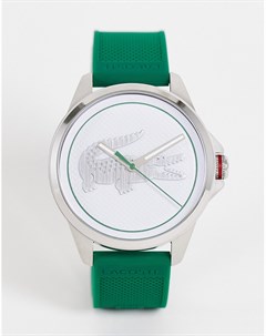 Часы унисекс с зеленым силиконовым ремешком и логотипом Lacoste