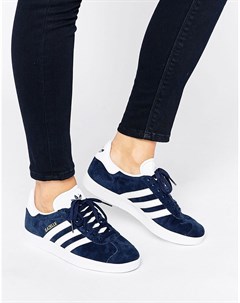 Темно синие замшевые кроссовки Gazelle Adidas originals