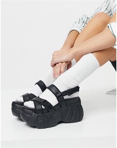 Черные сандалии на массивной платформе в спортивном стиле Talk Asos design