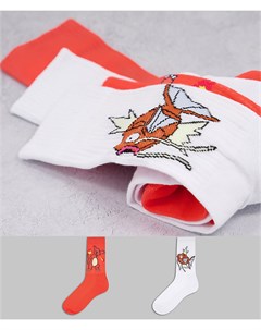 Набор из 2 пар носков с принтом покемонов Чармелеона и Мэджикарпа Asos design
