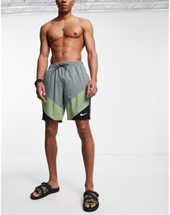 Серые волейбольные шорты длиной 9 дюймов с фирменной тесьмой Swimming Nike