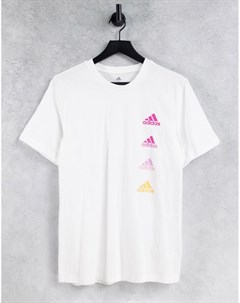 Белая футболка с повторяющимся логотипом adidas Adidas performance