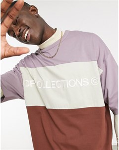 Oversized футболка со вставками и принтом на груди Asos dark future