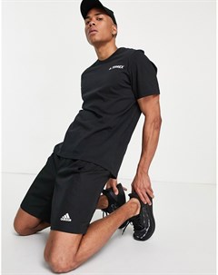 Черная футболка с принтом горы и логотипом adidas Outdoors Terrex Adidas performance