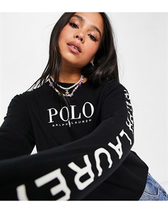 Эксклюзивный черный топ с длинными рукавами x ASOS Polo ralph lauren