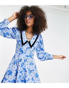 Коричневое платье в горошек в стиле 70 х Inspired Reclaimed vintage