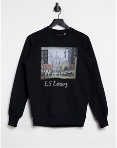 Черный свитшот с принтом Lowry Topshop