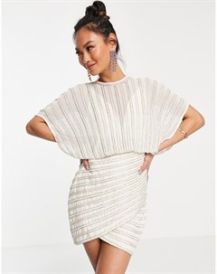 Платье мини с декоративной отделкой полосками и юбкой с запахом Asos design
