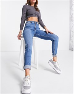 Яркие зауженные джинсы с завышенной талией Ridley Asos design