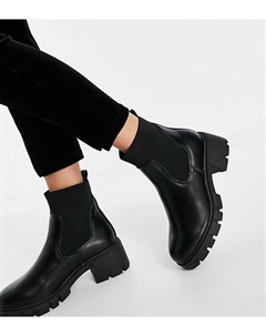 Черные ботинки челси для широкой стопы на массивной подошве Robbie Asos design