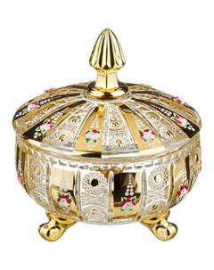 Конфетница с крышкой Gold glass диаметр 17 см высота 21 см арт 195 104 Lefard