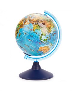 Глобус Земли детский Зоогеографический D 210 мм с подсветкой от батареек ТМ Globen