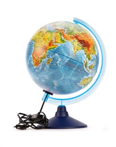 Глобус Земли Физико политический рельефный с подсветкой D 250 мм ТМ Globen