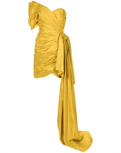 Шелковое платье со сборками Oscar de la renta