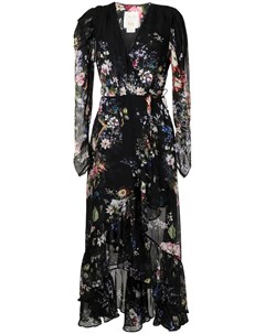 Шелковое платье с запахом и цветочным принтом Camilla
