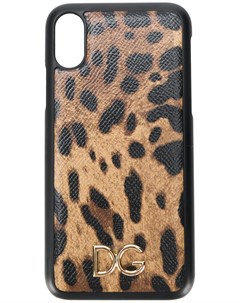 Чехол для iPhone X с леопардовым принтом Dolce&gabbana