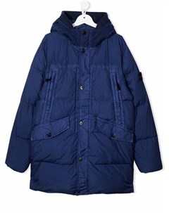 Пуховик с капюшоном Stone island junior