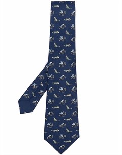 Шелковый галстук 2000 х годов с принтом Hermès