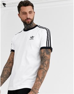 Белая футболка с тремя полосками adicolor Adidas originals