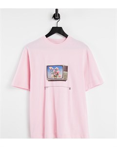Розовая футболка с графическим принтом Skate Collusion