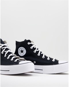 Черные высокие кроссовки на слоеной подошве Chuck Taylor All Star Converse