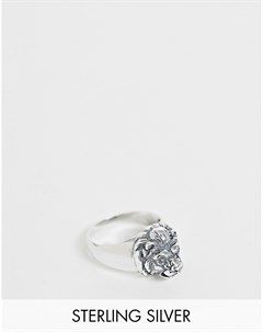 Серебряное кольцо со львом Asos design