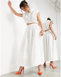 Белая юбка миди полностью из хлопка Asos edition