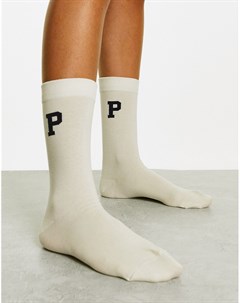 Белые фактурные носки с логотипом Polo ralph lauren
