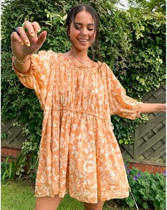 Персиковое платье мини с цветочным принтом Nora Free people