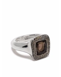 Серебряное кольцо с бриллиантами и камнем Rosa maria