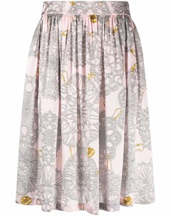 Плиссированная юбка с графичным принтом Boutique moschino