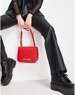 Красная сумка через плечо со сплошным логотипом Love moschino