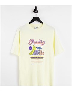 Лимонная футболка с графическим принтом фруктов Collusion