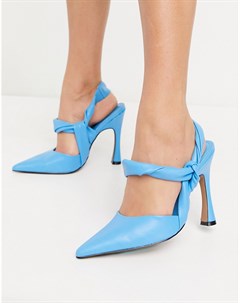 Голубые туфли с ремешком на пятке Peppermint Asos design