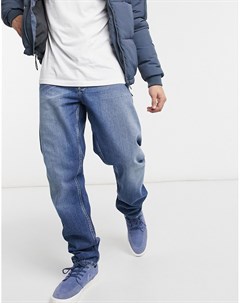 Синие выбеленные джинсы узкого кроя из неэластичного денима Asos design